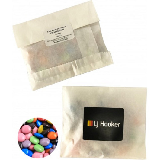 White Kraft Paper Bag 50g Choc Beans